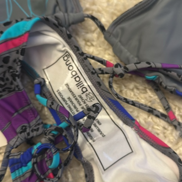 NWT billabong grey leopard bikini L - Picture 10 of 10
